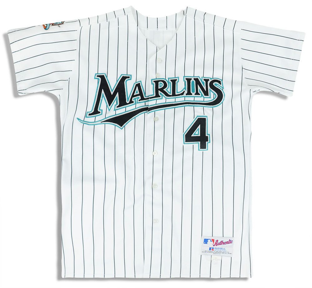 2003 FLORIDA MARLINS WILLIAMS #4 AUTHENTIC RUSSELL ATHLETIC JERSEY (HOME) L 1 jlh 3907