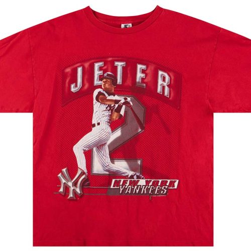 1998 NEW YORK YANKEES DEREK JETER STARTER GRAPHIC TEE L