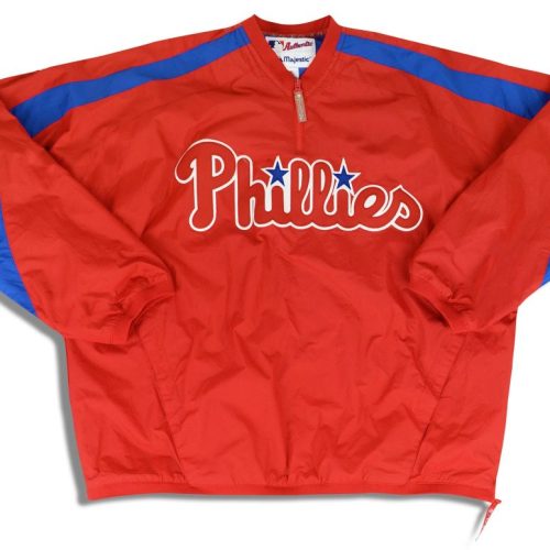 2010's PHILADELPHIA PHILLIES MAJESTIC 1/4 ZIP SHELL JACKET XL