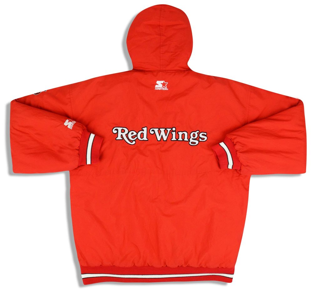 1990's DETROIT RED WINGS STARTER COAT S 2 red wings 90 coat red back