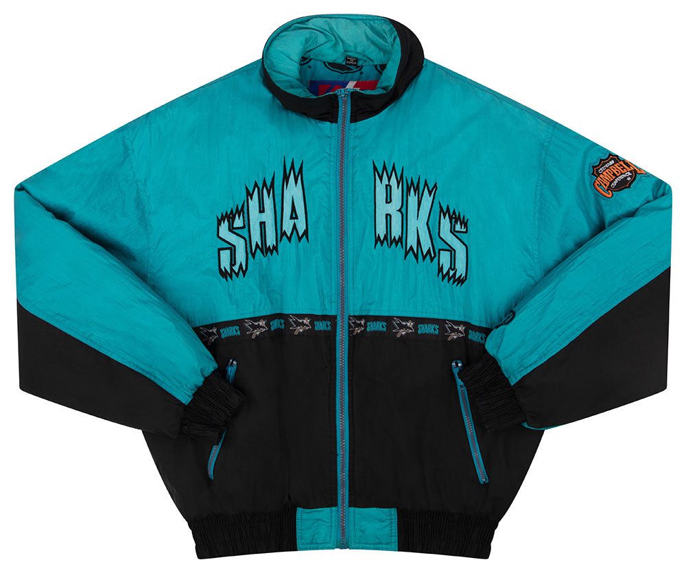 1990's SAN JOSE SHARKS PRO PLAYER RAIN COAT XL 1 sjsj9006 front