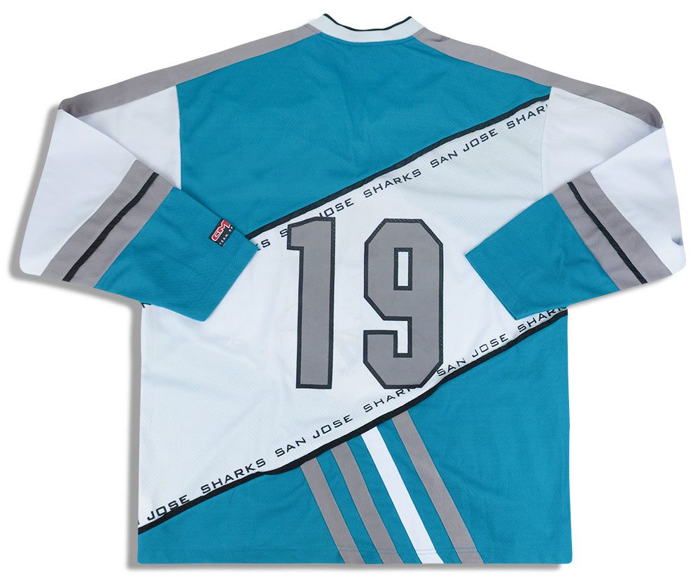 1990's SAN JOSE SHARKS #19 CMP JERSEY XL 2 sjst9004 back 1