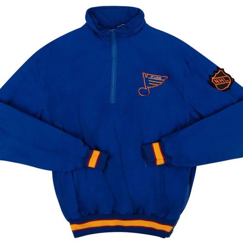 1990's ST. LOUIS BLUES HALF-ZIP PULLOVER JACKET L